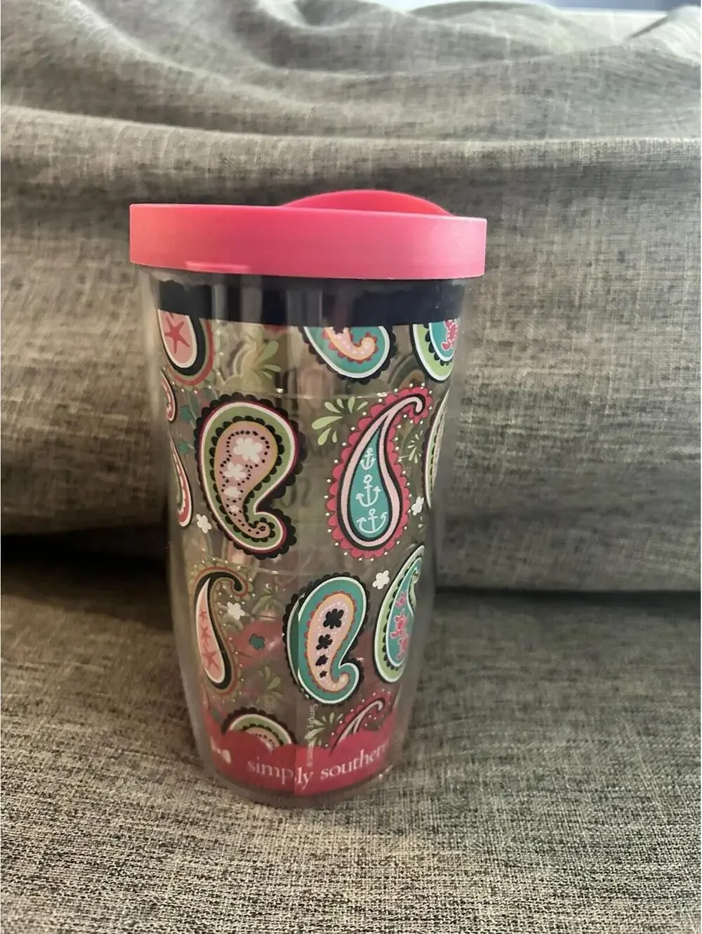 Tervis Tumbler x Simply Southern Hope Anchors The Soul Paisley 16oz Pink Lid